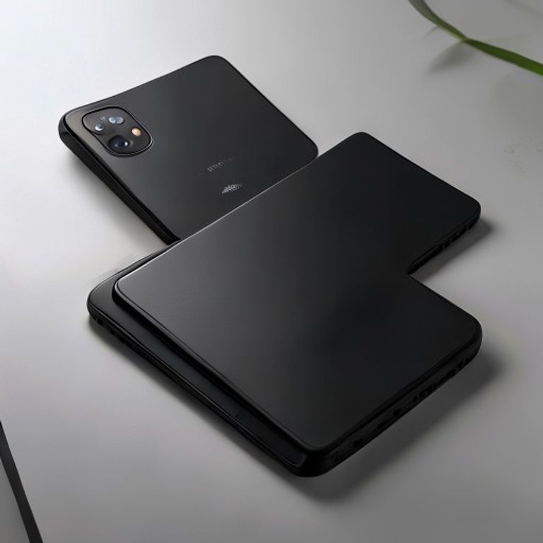 Midnight Black Compact Solar Phone Charger with Wireless Pad