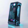 NeonGlide AI Real-Time Language Translator - Sleek Cyberpunk Design with LED Display