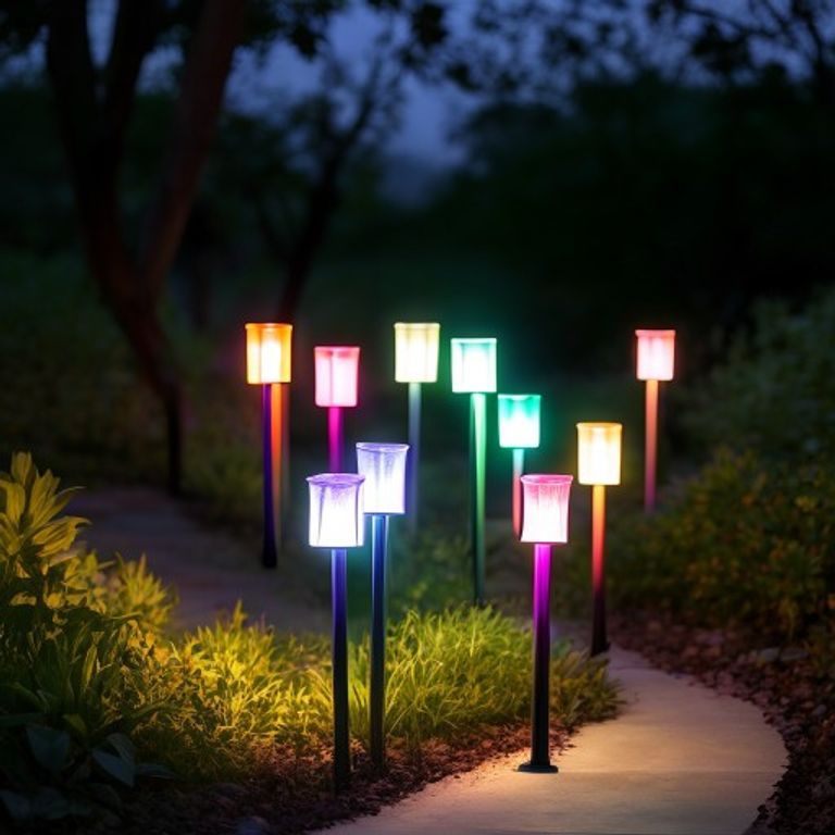 Solar Stake Lights RGB LED - Enchanted Garden Pathway Lights