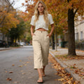 Pocketed Loose-fitting Breathable Summer Capri Pants For Home Wea