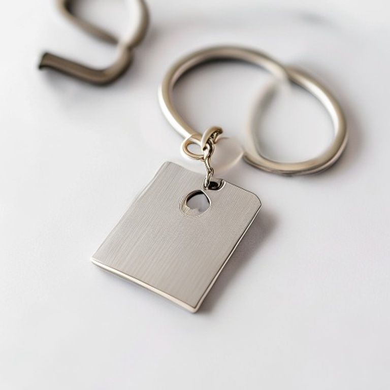 Personalized Minimalist Name Keyring - Sleek Metal Tag with Custom Engraving