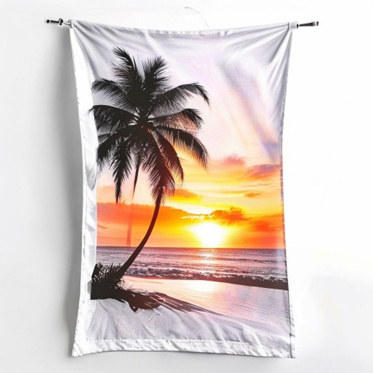 Sunset Palm Personalized Beach Towel with Custom Name