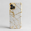 Custom Marble & Gold Geometric Phone Case