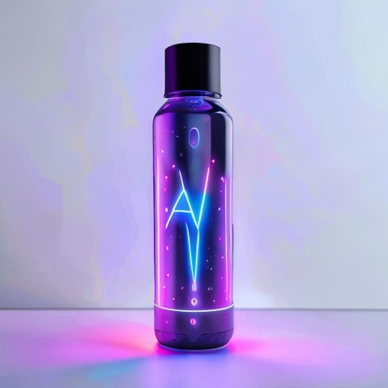 Neon Glow AI Hydration Tracker Bottle - Smart Water Intake Monitor