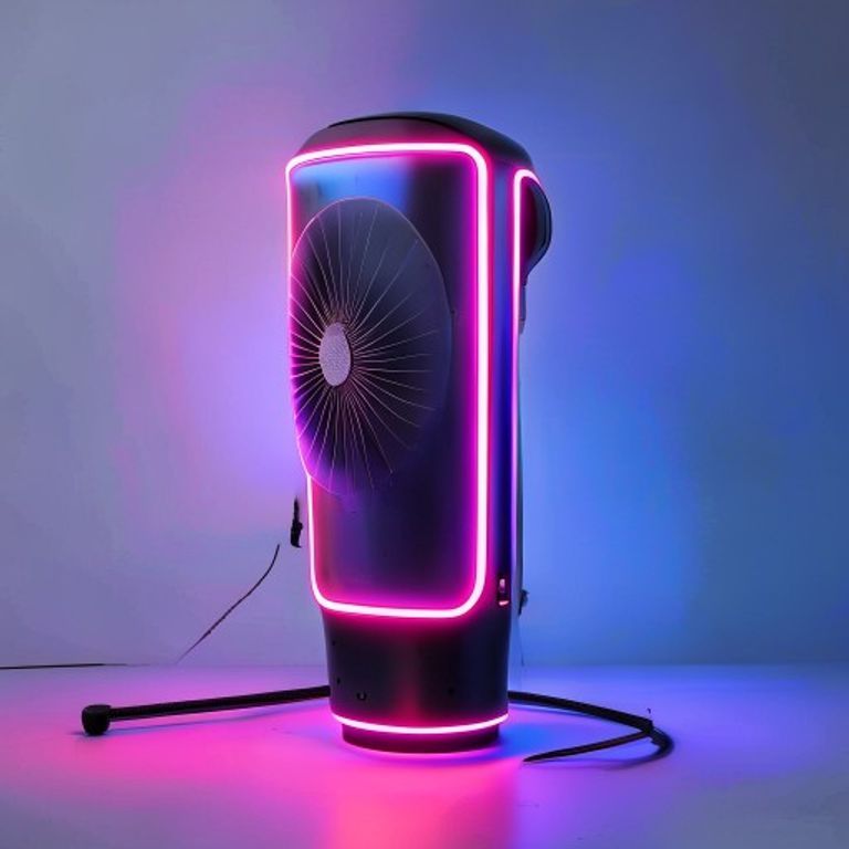 Neon Glow Neck Hanging Cooler Fan - USB Rechargeable Portable Air Circulation