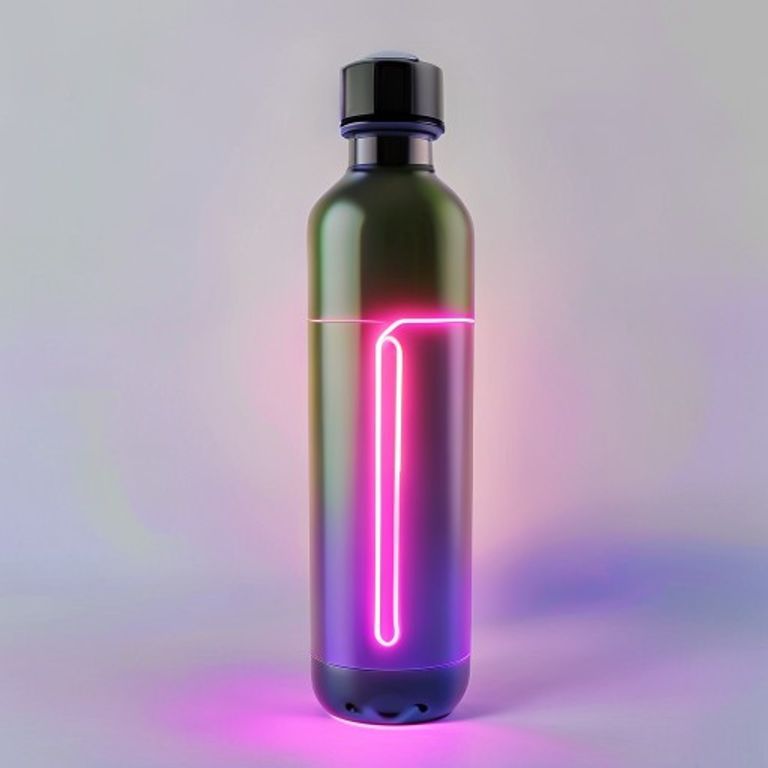 Smart LED Hydration Tracker Bottle 1L - Neon Glow Edition