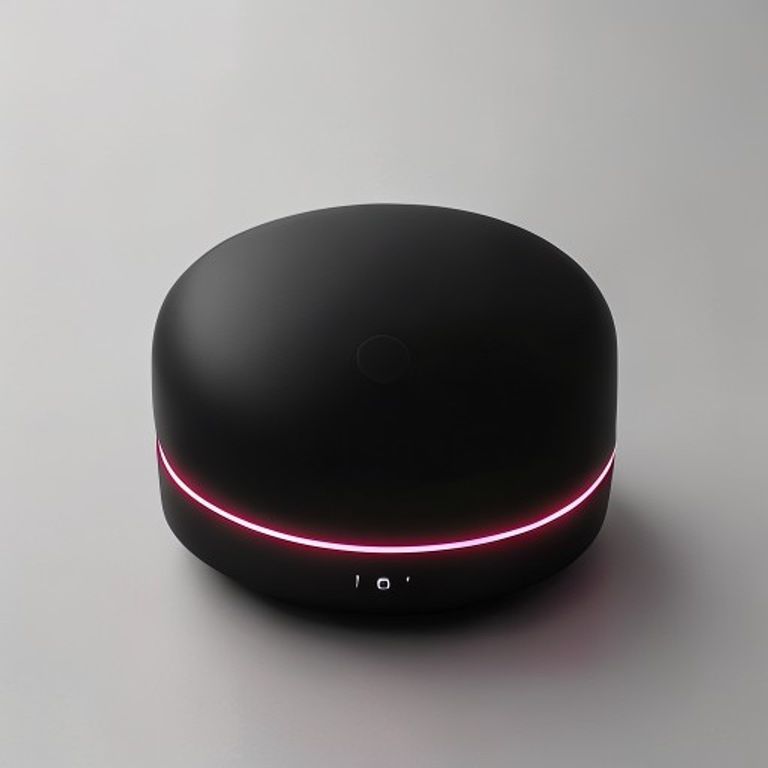 Minimalist Matte Black ChatGPT Voice Control Hub with LED Status Ring