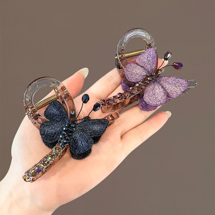 Retro-style Embroidered Butterfly Hair Clip