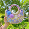 Mothers Day DIY Straw Bag Kit With Felt Letter Poms