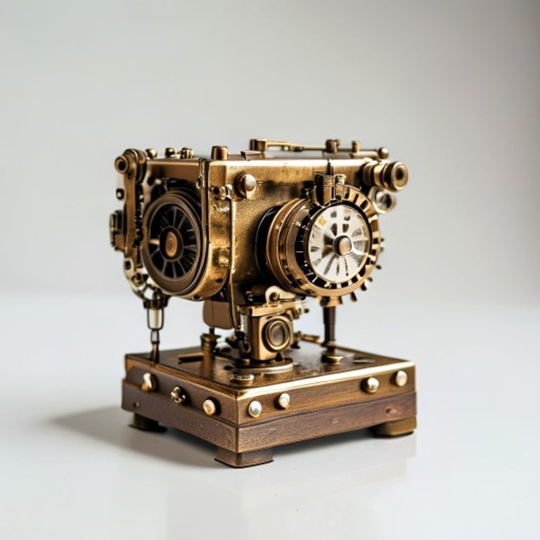 Steampunk 4K Mini Projector - Vintage Brass Edition