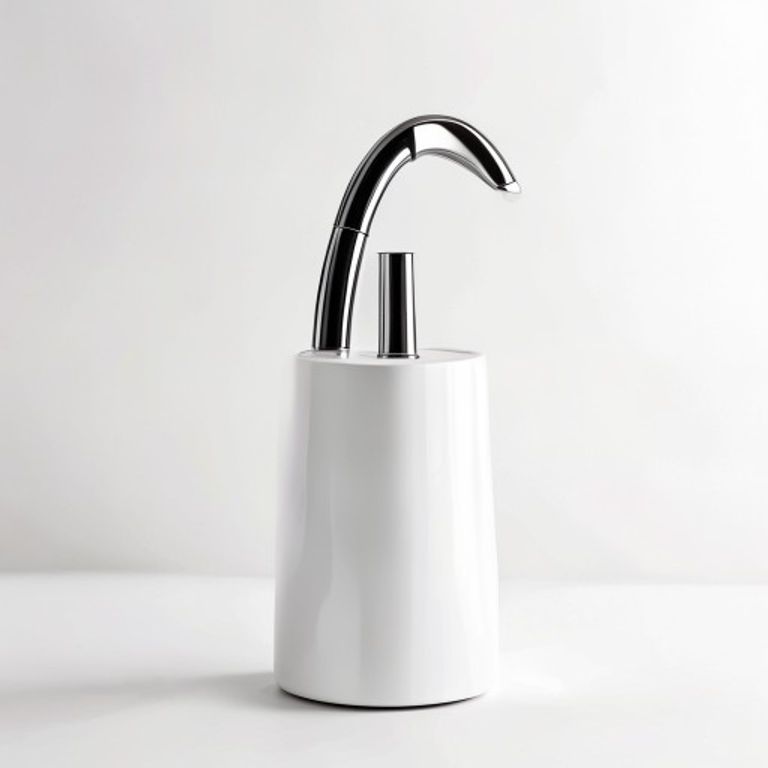 Minimalist White App-Controlled Smart Plant Waterer with Stainless Steel Spout