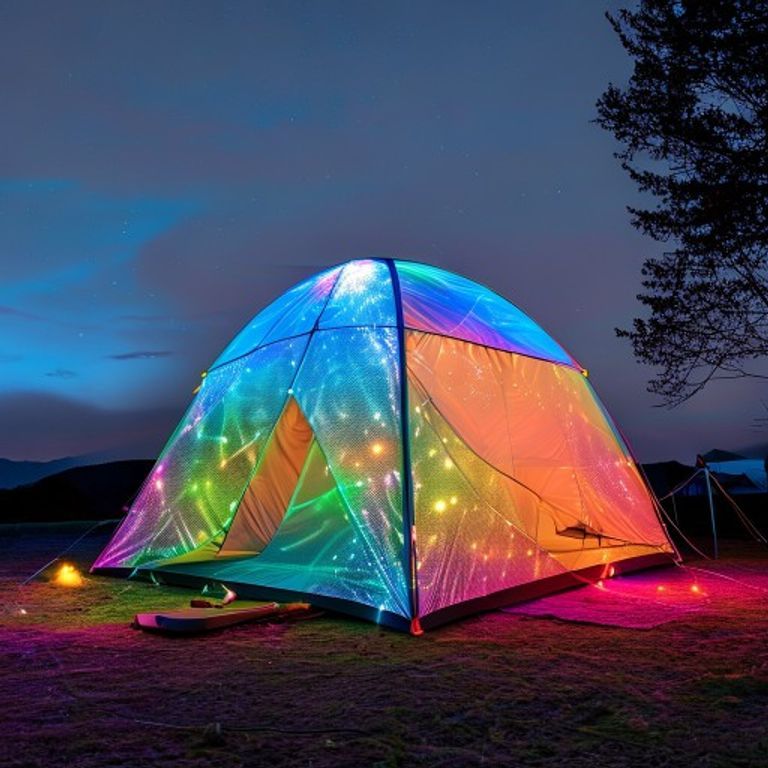 RGB Festival Camping Tent LED - Holographic Aurora Dome with App Control