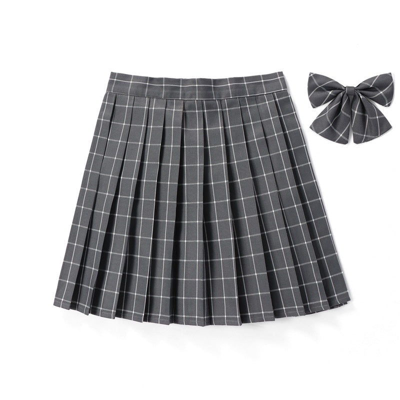 High-waisted Pleated Plaid Mini Skirt