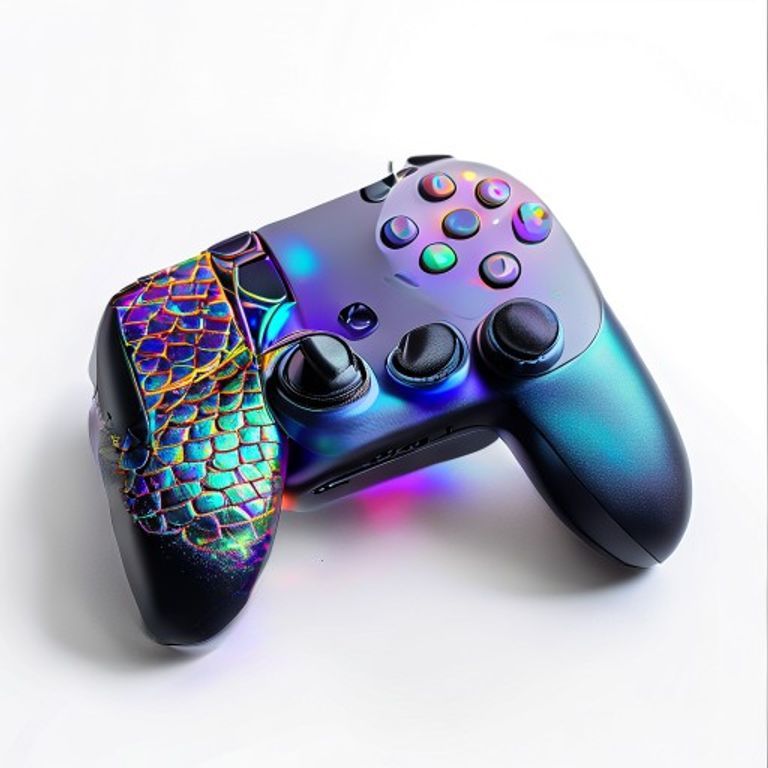 Dragon Scale Wireless Mobile Game Pad - RGB LED Gaming Controller